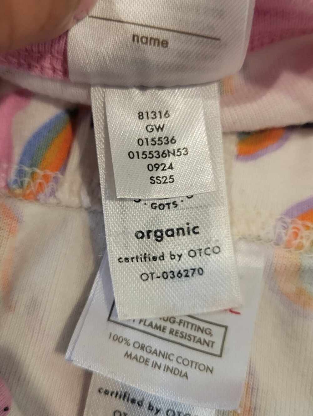 Hanna Andersson Unicorn Pajama Set Size 6-7 - Picture 3 of 5
